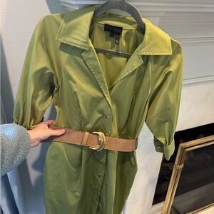 Donna Karan Lime Green Shirt Dress with Belt